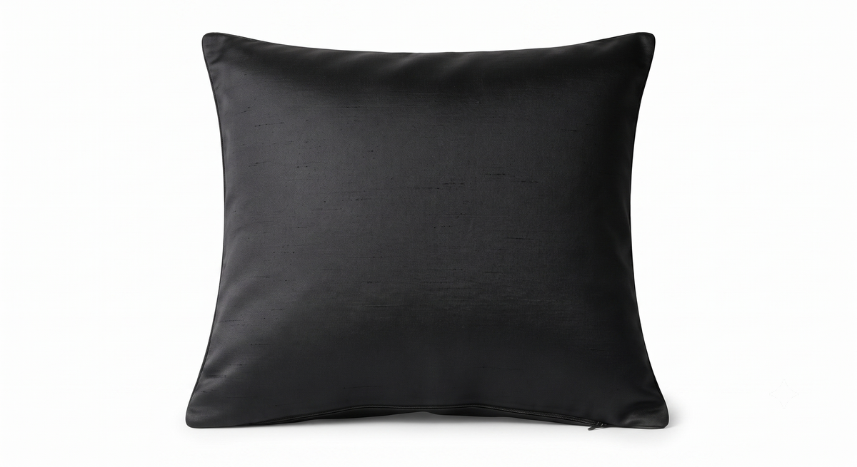 Aami Tumi Silk Cushion Cover – Accent – Black Silk