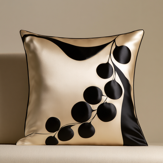 Grapes and Wine Silk Cushion Cover | Luxury Home Decor