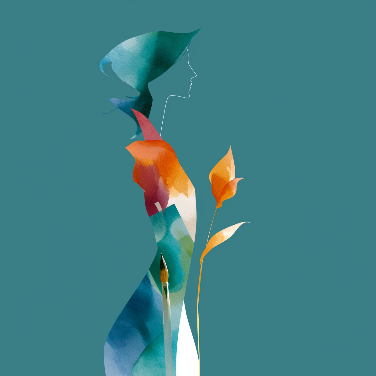 Waterworks Form Pure Silk Scarf